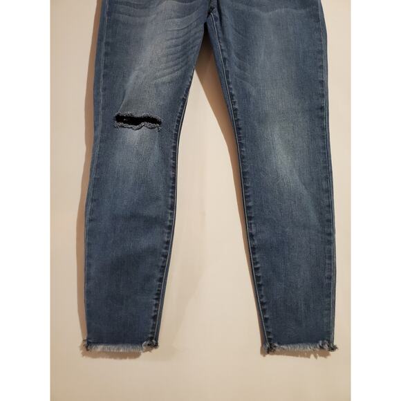 Kut from the Kloth Connie Distressed Frayed Hem Skinny Ankle Jeans Womens 10 - Picture 4 of 9
